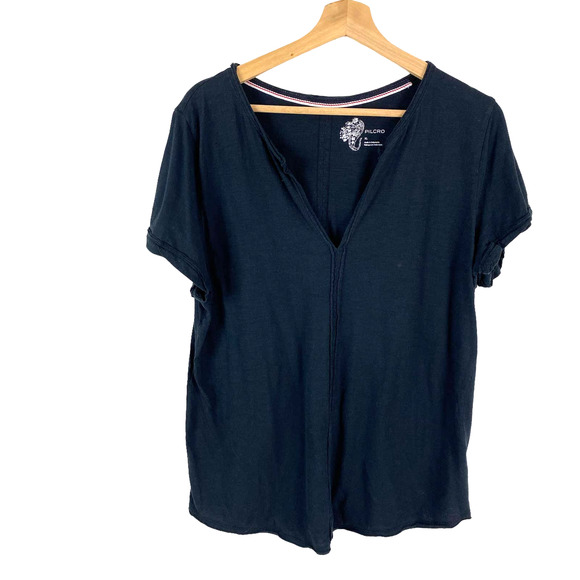 Pilcro Tops - Pilcro Anthropologie Basic Black Tee V- Neck Cotton and Modal Women's XL